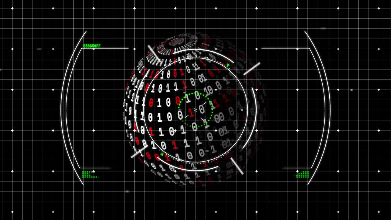 바이너리 코딩 디지털 데이터 프로세싱의 애니메이션