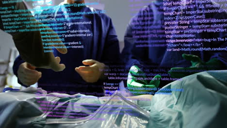 animation of data processing over diverse surgeons during operation