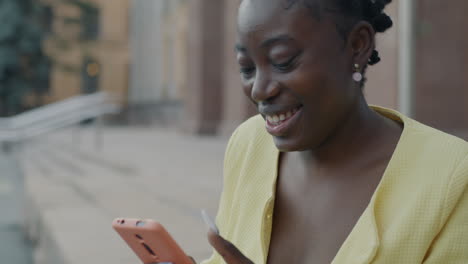 woman using phone outdoors
