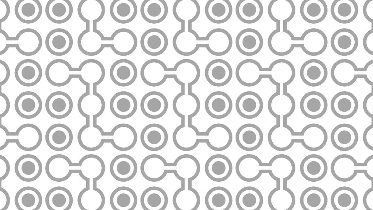 Graphic pattern in black and white with stroboscopic and hypnotic effect, while increasing in size and then reducing it.