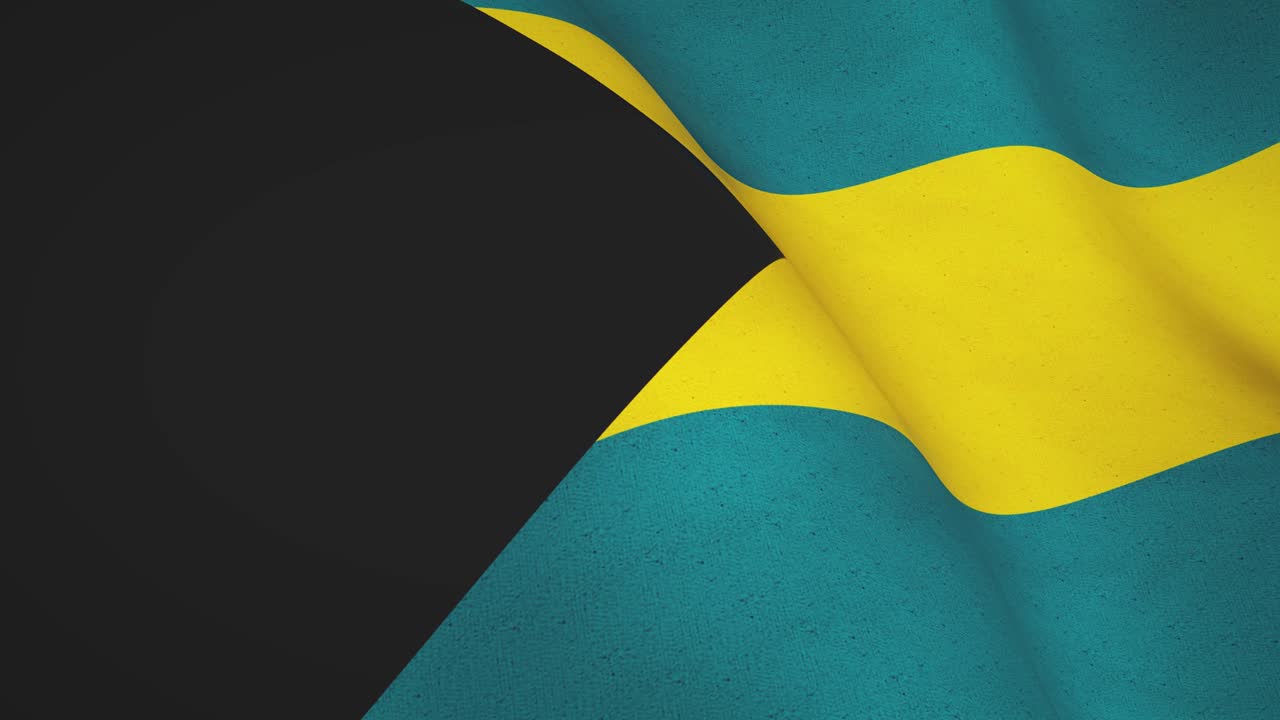 Bandiera delle Bahamas come sfondo, bandiera in tessuto sventolante - video di animazione in loop senza interruzioni.