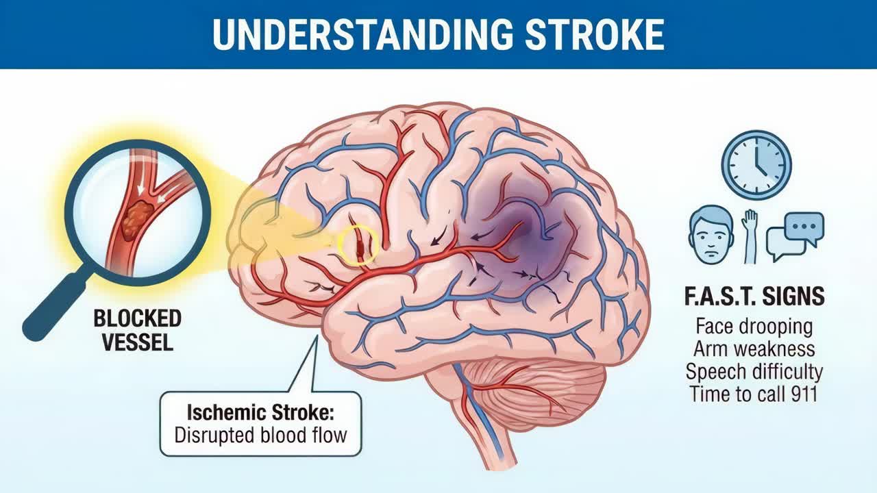 Illustration of a Brain Stroke