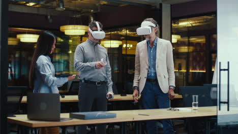 business meeting in vr environment
