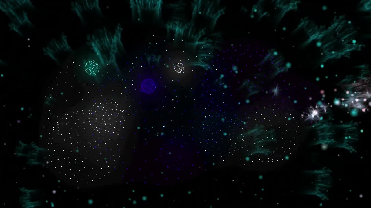 Animation of fireworks on black backrgound