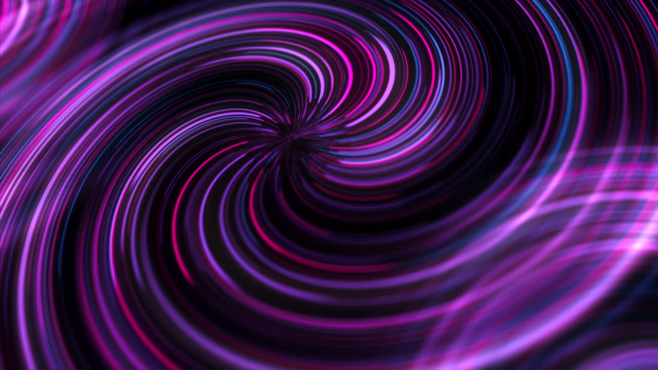 neon lines moving in a spiral, bright pink night techno life animation 4k background