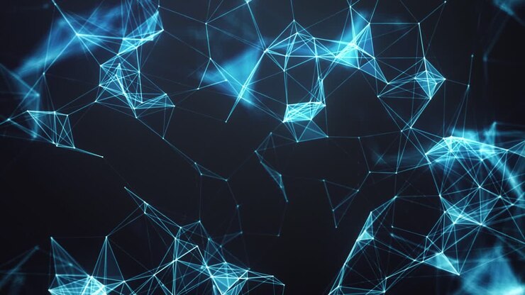 Sfondo di tecnologia futuristica - Poligoni tecnologici astratti blu.