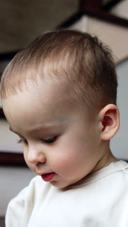 baby boy on stairs