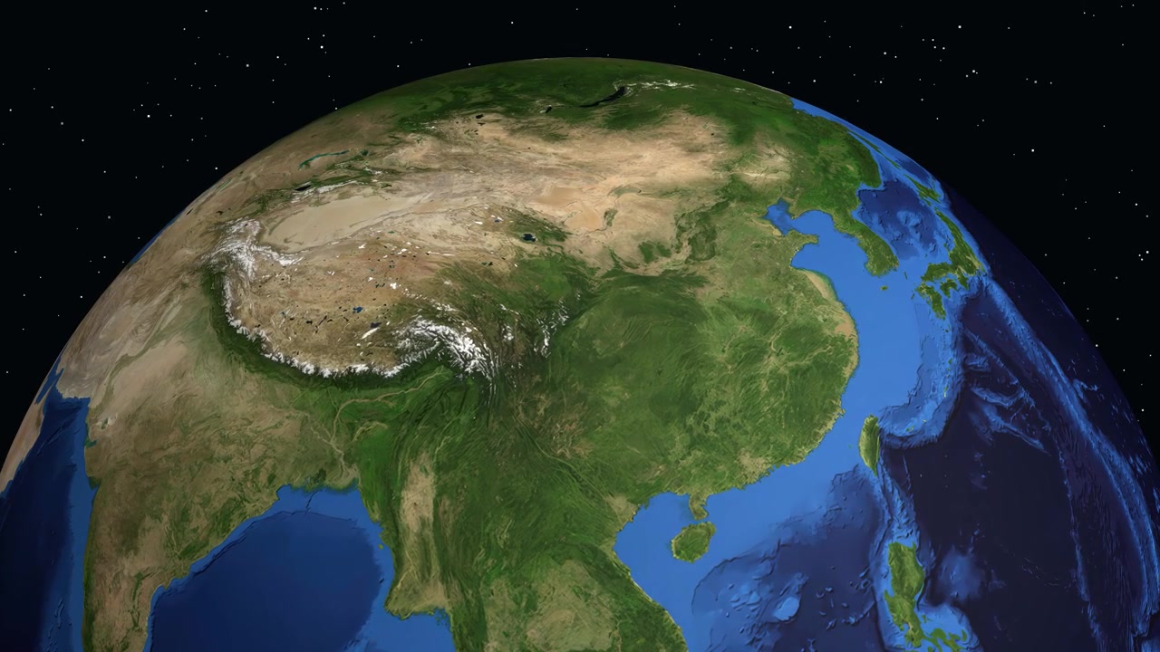 Un'animazione digitale zooma dallo spazio su Chengdu, Cina, mostrando le statistiche della popolazione locale.