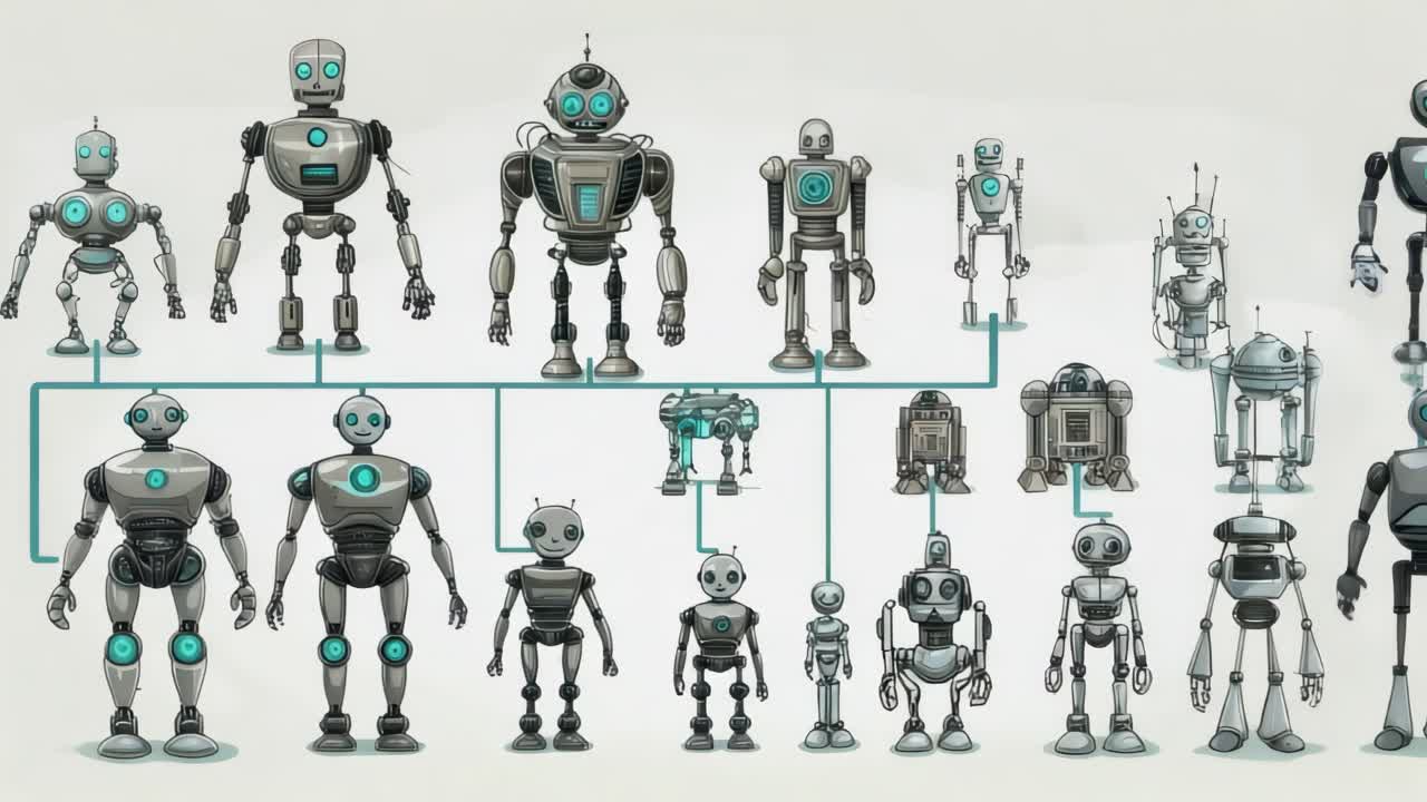 ilustración del árbol genealógico del robot