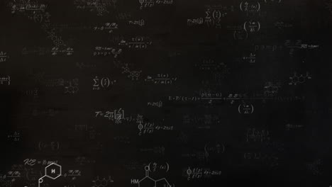 animation of mathematical equations on black background
