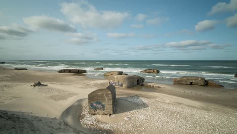 Bewegungsablauf-Der-Bunker-Aus-Dem-2.-Weltkrieg-In-Vigso,-Dänemark