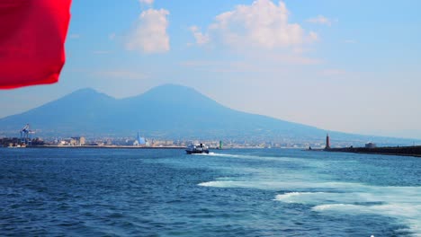 ferry to naples italy, showing mount vesuvius