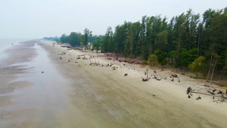 Vast-Tropical-Seacoast-Of-Kuakata-Sea-Beach-In-Bangladesh,-South-Asia