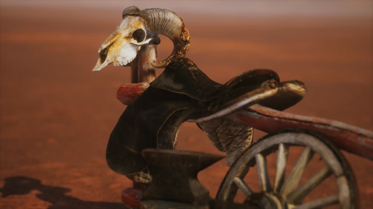 sella de caballo en la valla en el valle del monumento