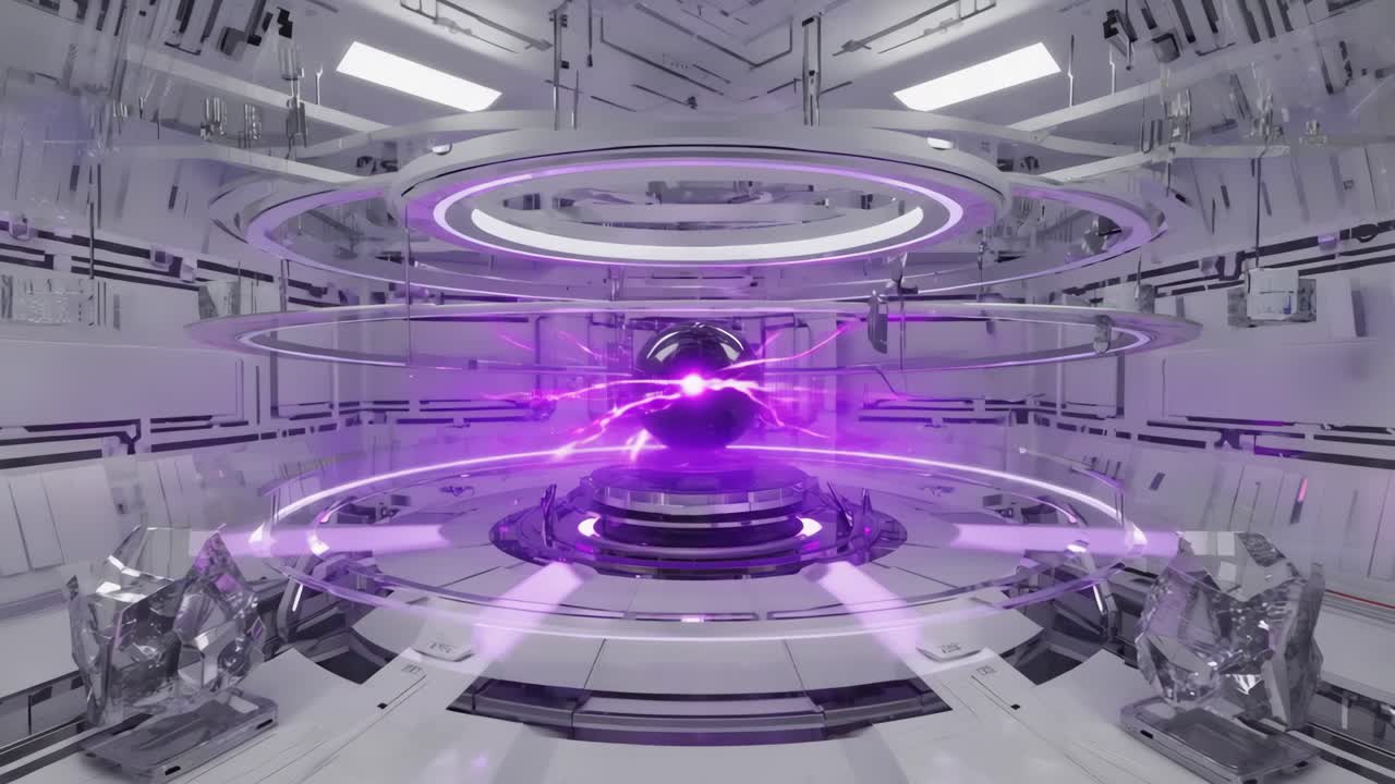 Futuristic Energy Core with Purple Glow in a Sci-Fi Environment