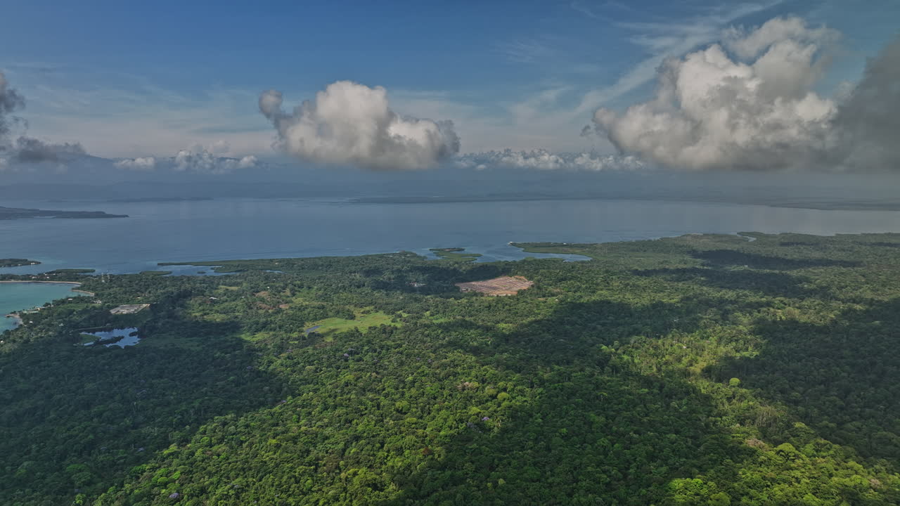 보카스 델 토로 파나마 항공 v9 시네마틱 리버스 플라이오버 자연 보호 구역은 울창한 녹색 초목과 아름다운 카리브해 바다 경치를 캡처합니다 - mavic 3 cine으로 촬영 - 2022년 4월