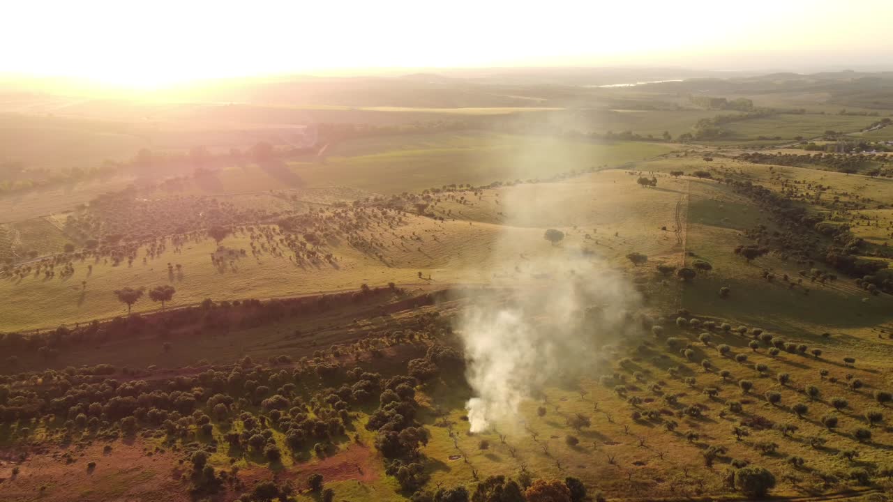 Alentejo solnedgang droneoptagelse i Portugal