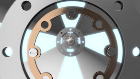 futuristic tunnels loop – light and metal