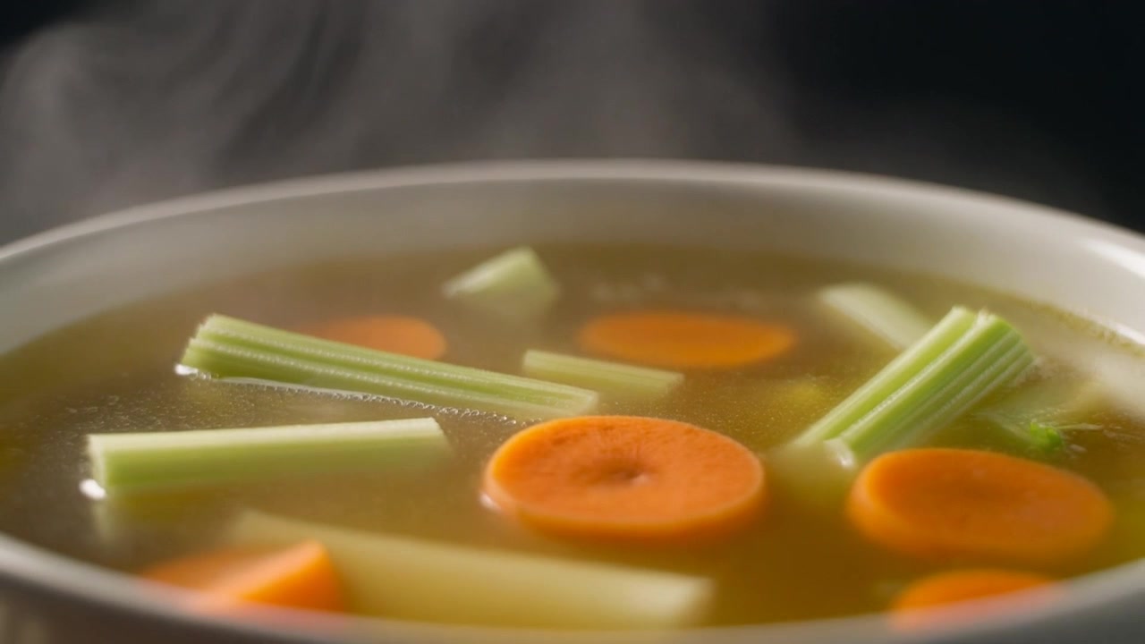 Dampende skål med frisk grøntsagssuppe