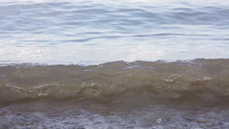 waves of water lapping at the edge of a lake