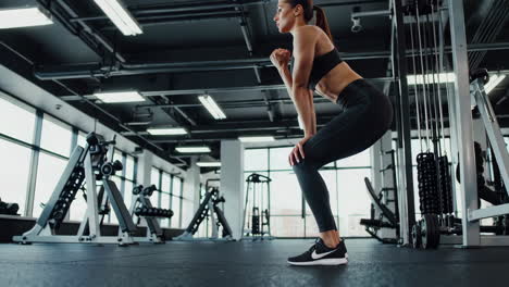 woman working out in a gym