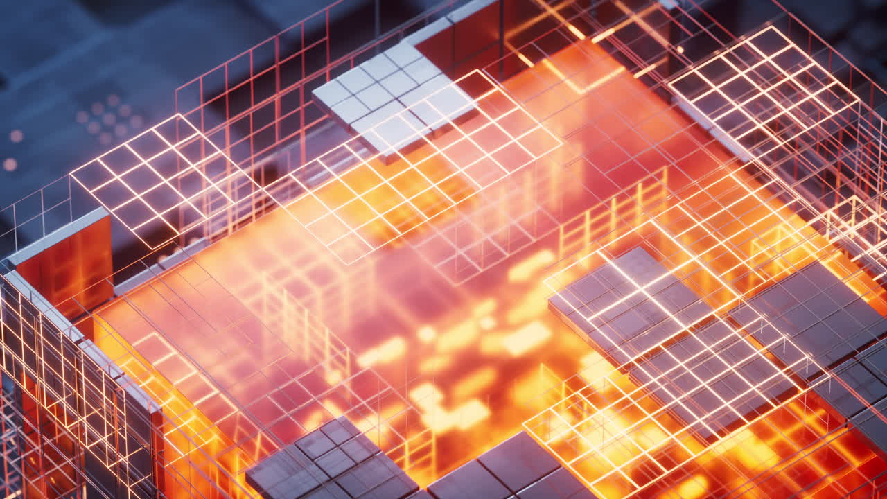 기술 회로 보드 및 코어, 3d 렌더링