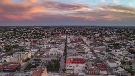 reynosa tamaulipas: aerial hyperlapse night to day city transition