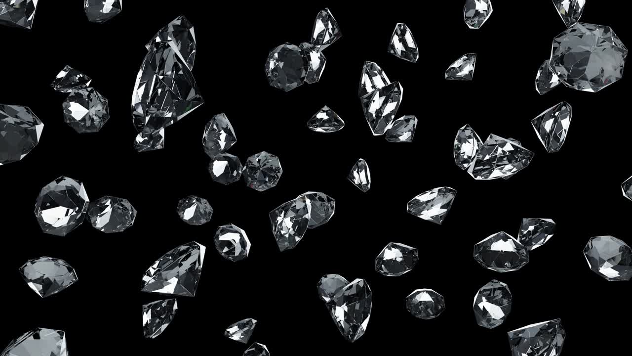 검은색 바탕에 다이아몬드 3d 애니메이션