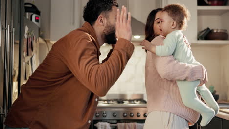 happy family in the kitchen