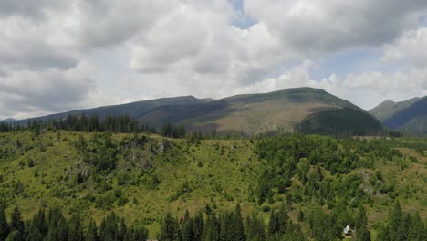 Wide-View-of-Beautiful-Tatra-Mountain-Deforestation-in-Pribylina,-Slovakia---Wide-shot