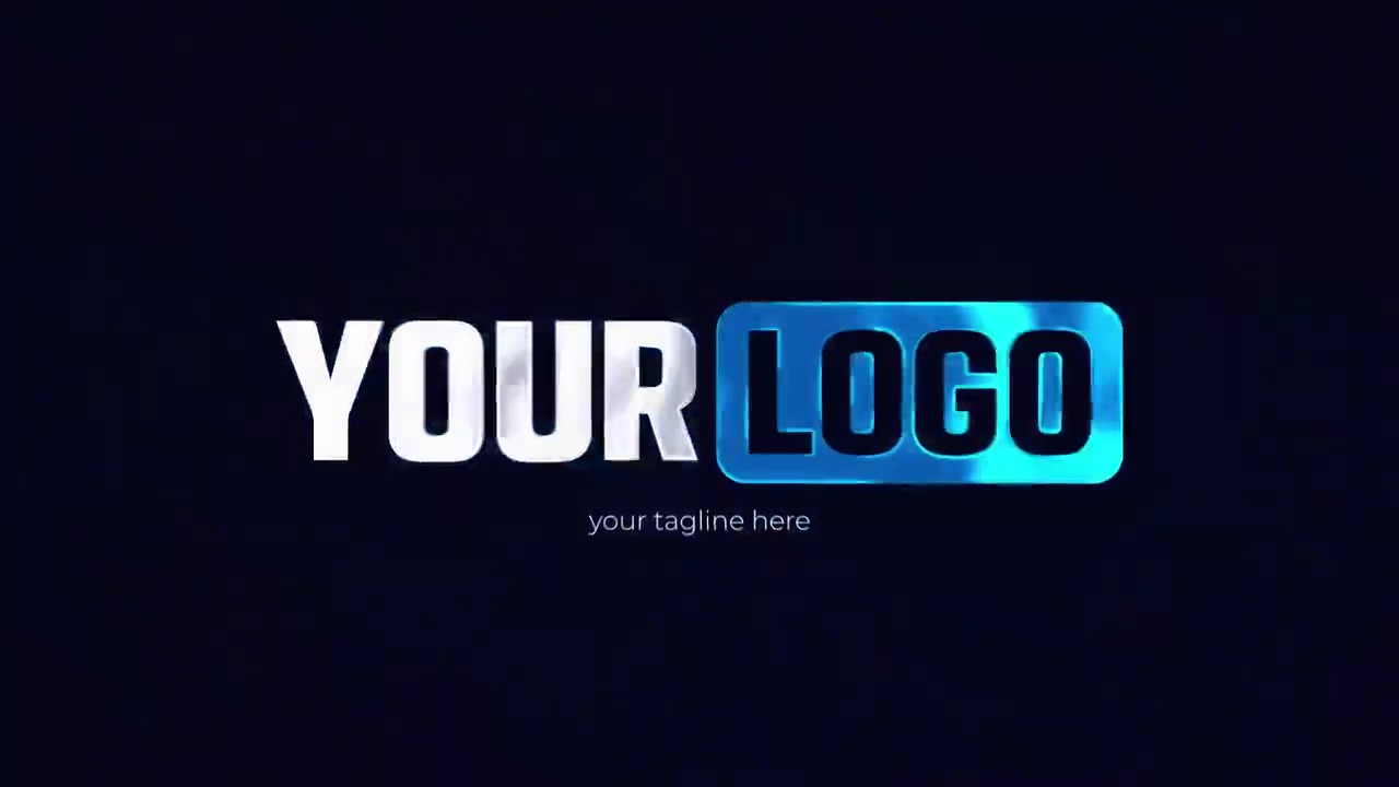 Animazione dinamica di rivelazione logo con effetto glitch e luci al neon