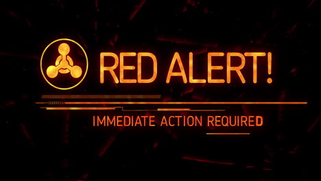 animation of red alert sign and text on black background