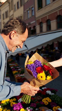 european city market with flowers