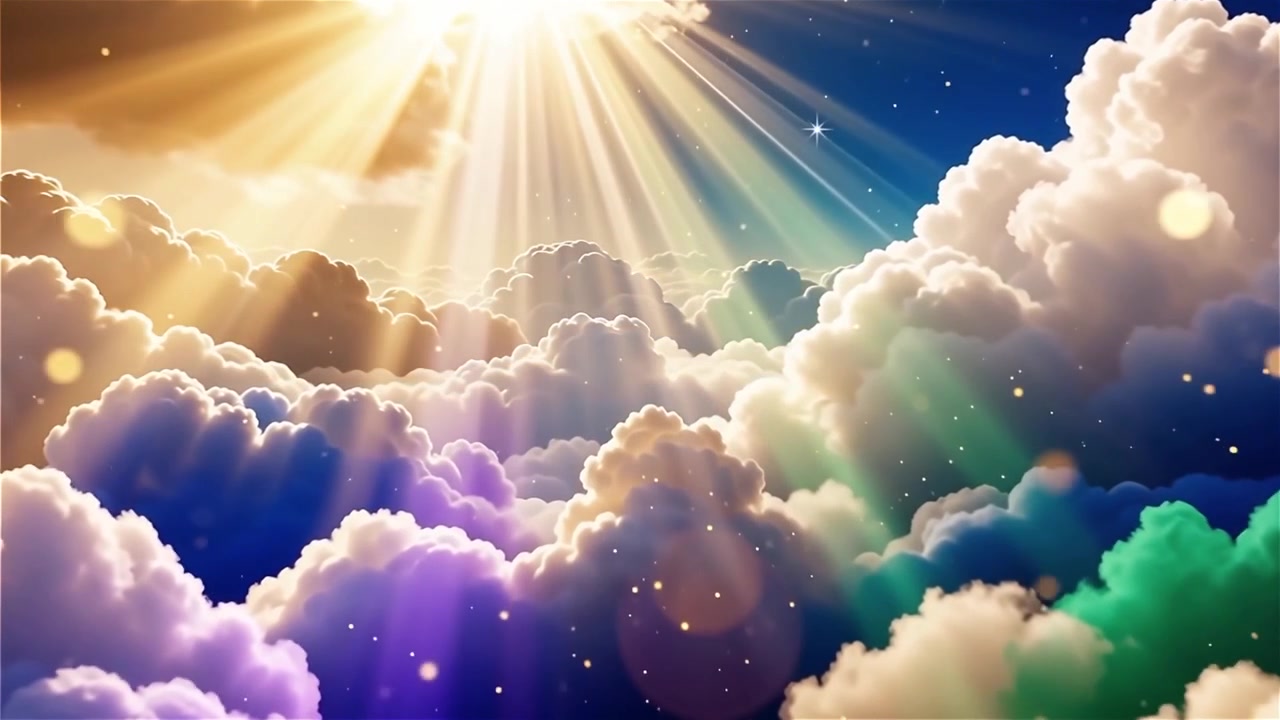 Fondo Cristiano de Adoración con Luz Celestial