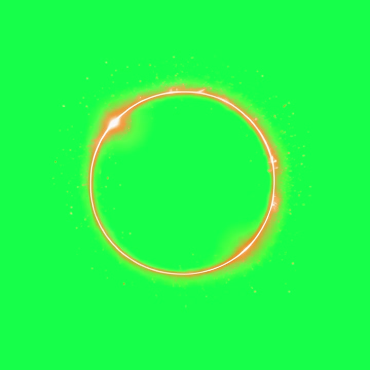 Glowing Orange Circular Light Effect on Green Screen
