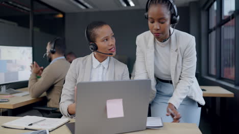 business women, documents and call center sales