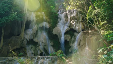 kuang si waterfall near luang prabang in laos