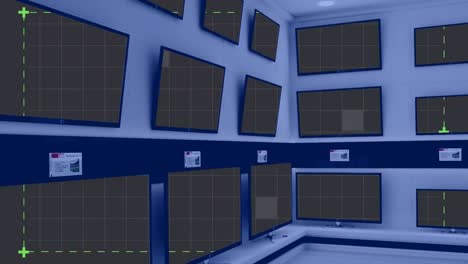 animation of rows of television sets in store with pattern on screens