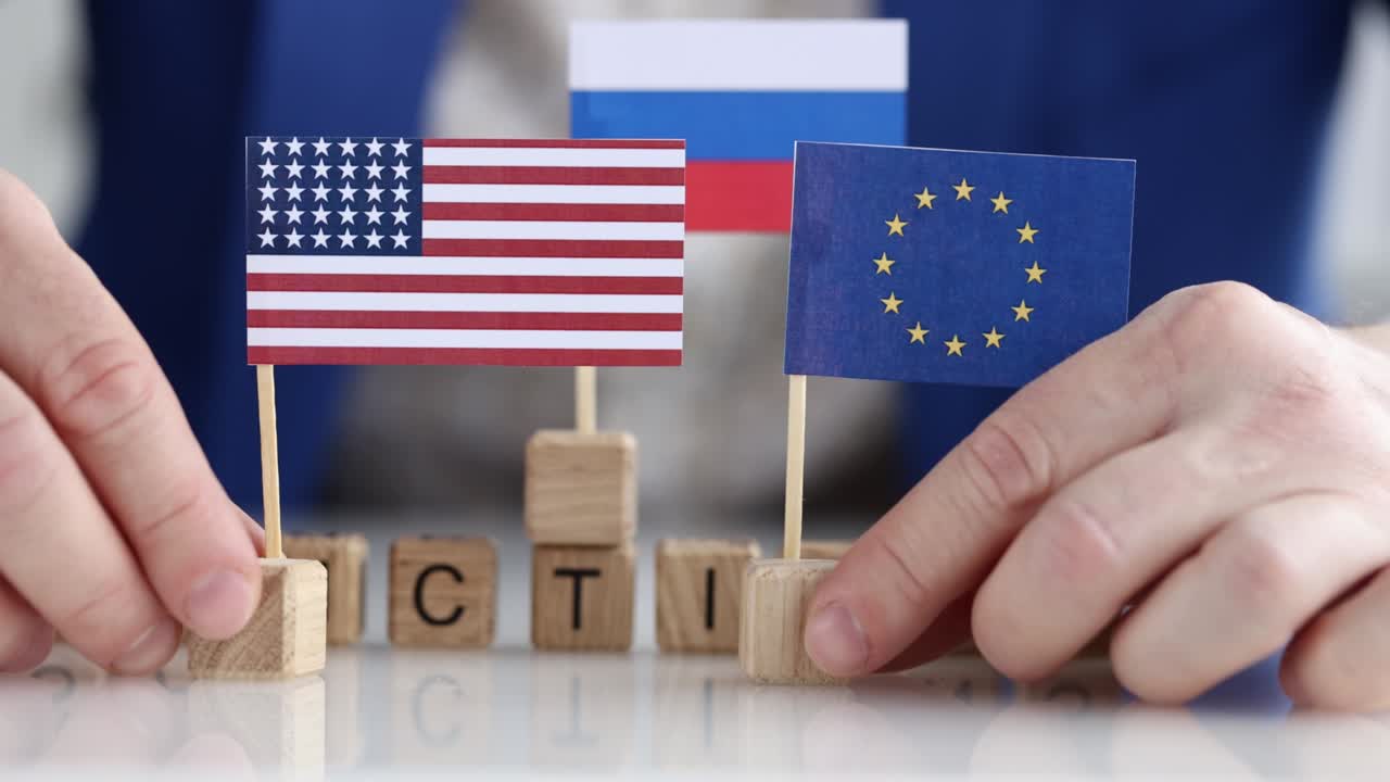 미국과 유럽연합이 러시아에 대한 제재를 추진한다 4k 영화 느린 동영상