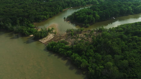 forests at nature reserve in riverfront park near twin city, little rock, arkansas, usa