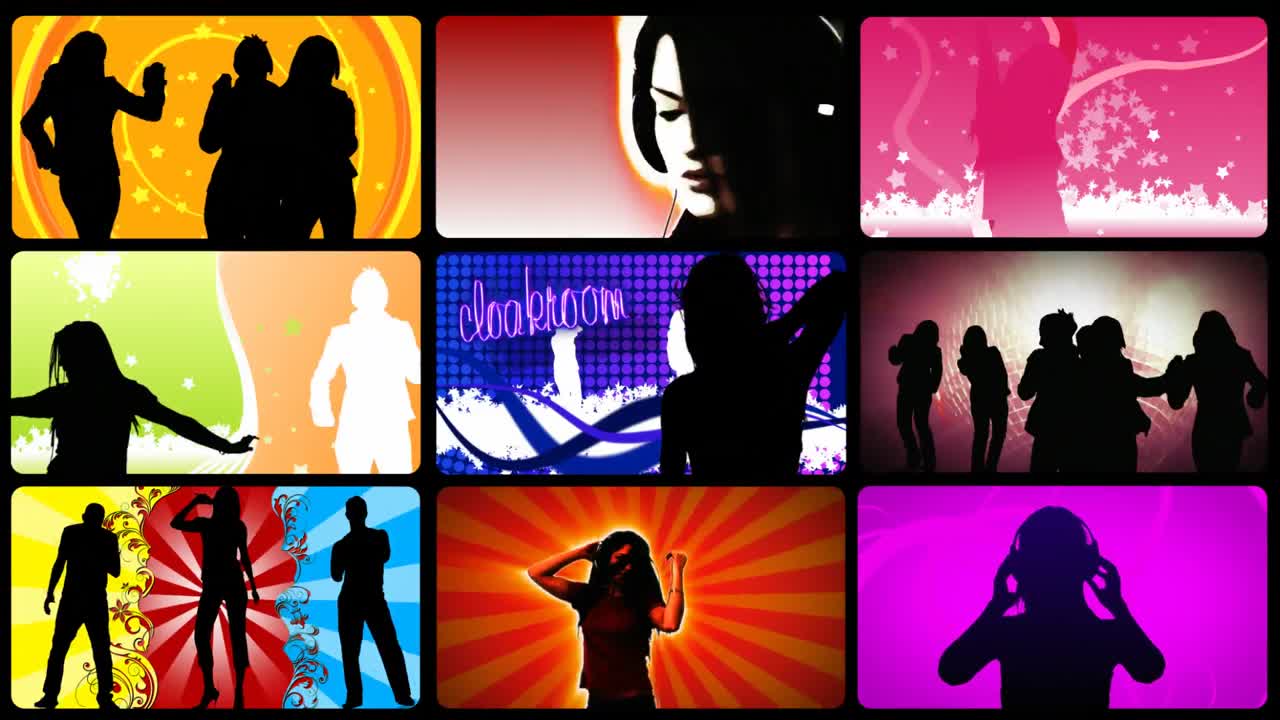 animación de stock que presenta a mucha gente en la pista de baile