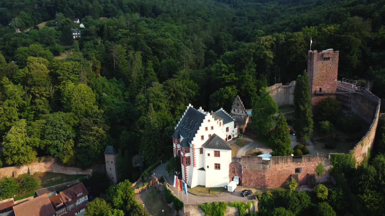 Aerial View of a Medieval Castle in Germany