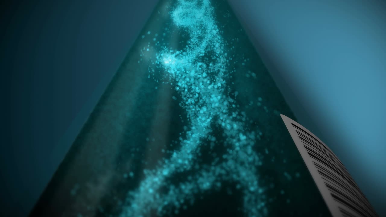 시험관에서 dna 분자: 유전학의 상징으로서의 dna 나선, 시험 장비, 의학 및 기술 개념, 루프 애니메이션