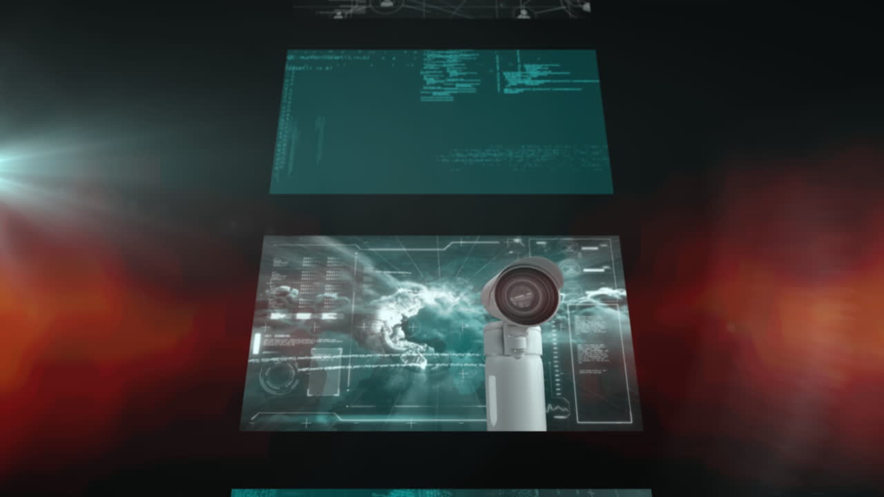 animación del procesamiento de datos en pantallas