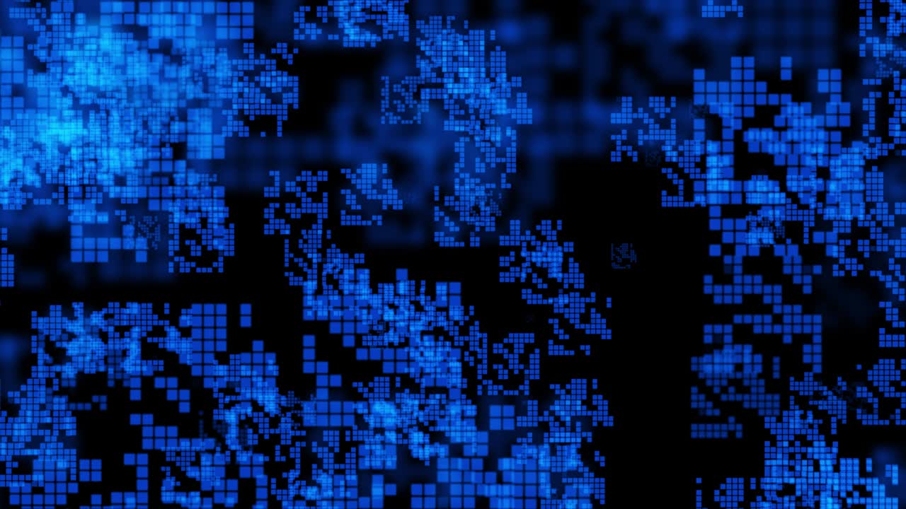 animación gráfica de partículas en movimiento cuadradas y parpadeantes