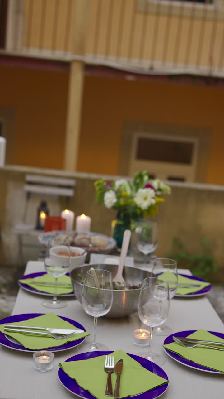 Outdoor Dinner Party in a Courtyard