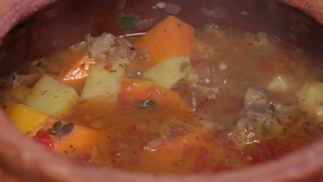 estofado de carne y verduras cocido lentamente de cerca