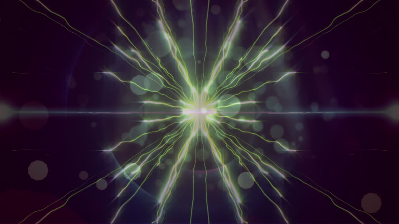 animación de luces de colores brillantes sobre un fondo oscuro