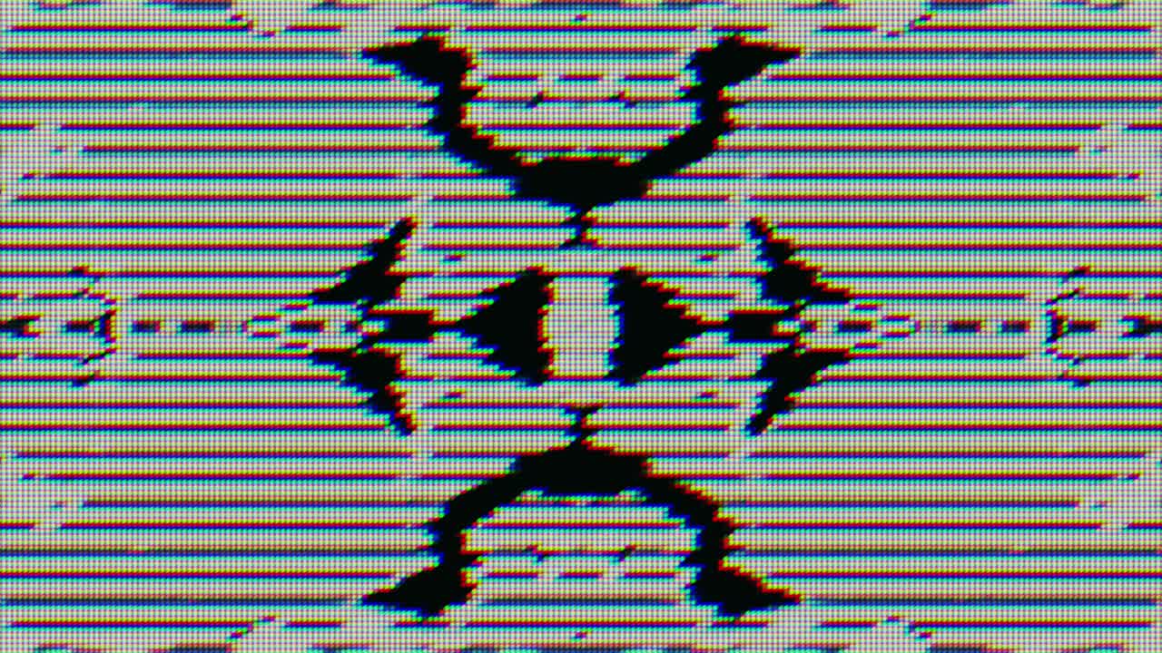 Monochrome psychedelic mirrored shimmering kaleidoscope with interference effect
