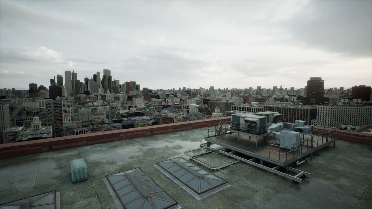 aire acondicionado en el techo de un edificio